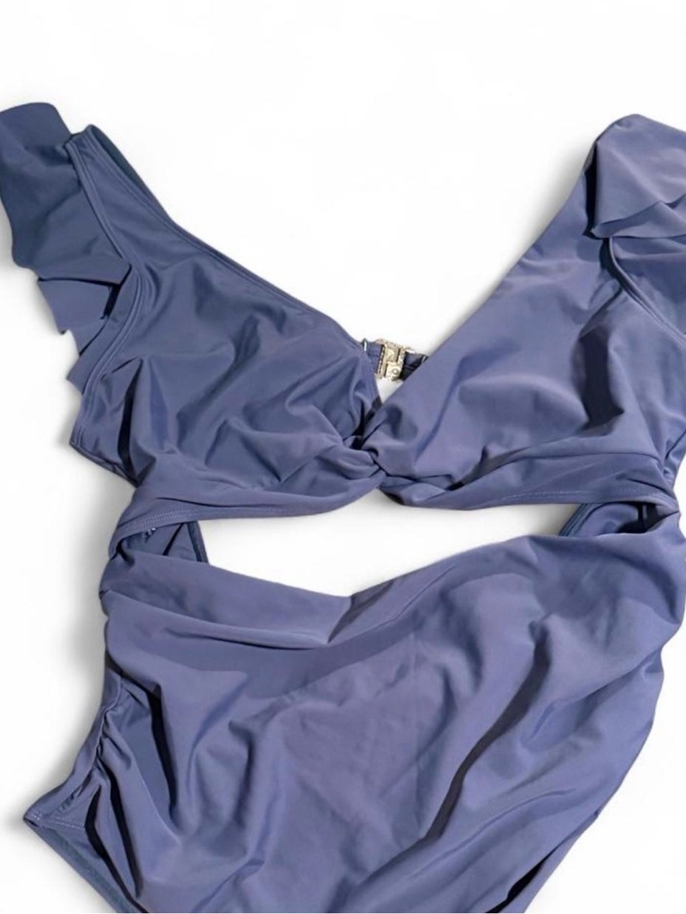 Women's Twist-Front One-Piece Swimsuit in Lavender Blue
